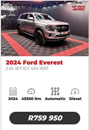 2024 FORD EVEREST 2.0D BI TURBO XLT 4X4 AUTO