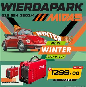 Get this Ryobi Metal ARC Inverter Welder for ONLY  at Wierdapark Midas! 