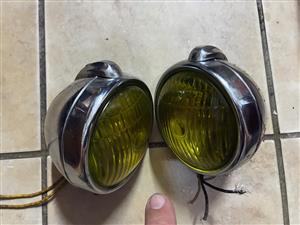Fog lights spot lamps yellow lenses.