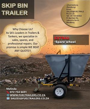 SKIP BIN TRAILER WITH A BIN
