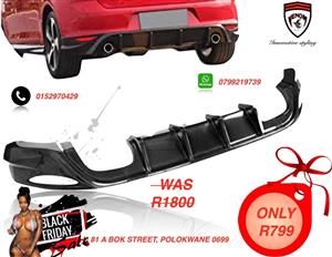 Golf mk7 rear diffuser (plastic gloss)