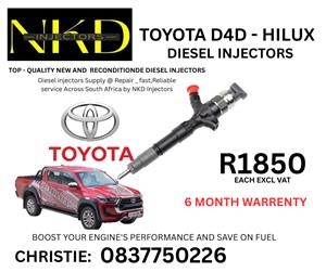 TOYOTA D4D HILUX  DIESEL INJECTORS FOR SALE