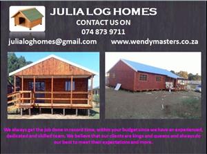 Log homes and wendy houses at affordable prices