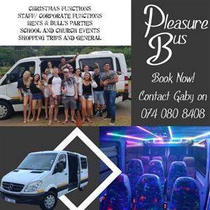 Pleasure Bus for hire with sober driver