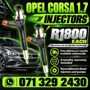 OPEL CORSA 1.7 INJECTORS FOR SALE WITH WARRANTY 
