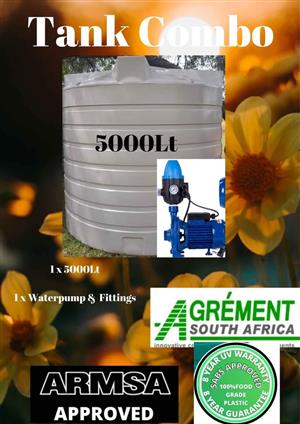 5000Lt water tank and kit for sale contact meor watzup me Engela Bouwer