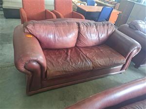 Genuine leather 3 piece lounge suite 