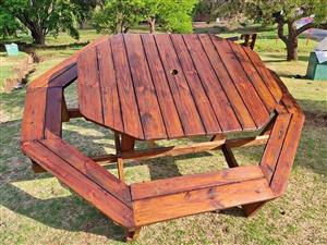 Outdoor tables and benches