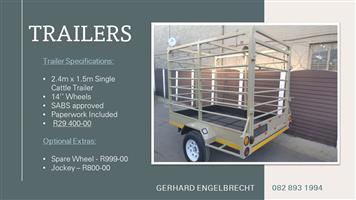 Brand New SABS Approved Trailers. Stock on hand. Excellent Quality. Can deliver 