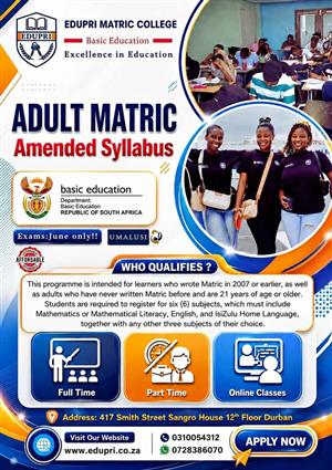 Adult Matric Registration