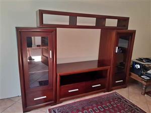 Solid wood TV cabinet. 