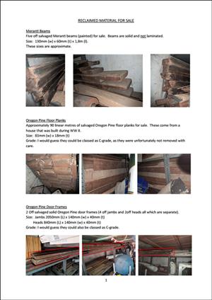 Salvaged Meranti and Oregon Pine