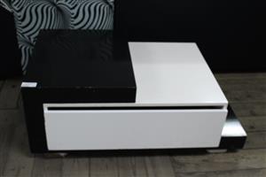 BLACK AND WHITE COFFEE TABLE WITH 1 DRAWERS (S067555A) 