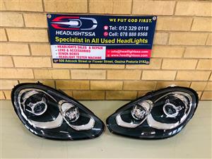 Porsche Cayenne 958 chrome left and right side xenon headlights (no AFS) 