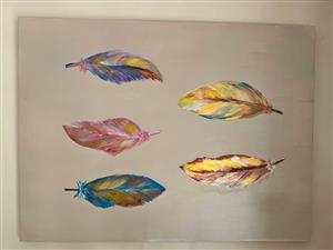 Painting on canvas by Megan Shapiro . Size 91 x 122. . Good condition. Collection in Seapoint.