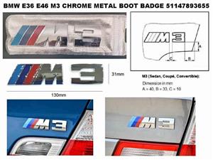 B-M-W E36 E46 OEM boot M3 badges emblems