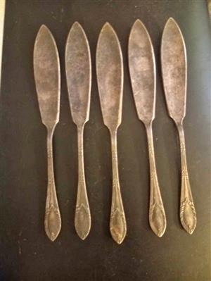 Silver plated fish knives