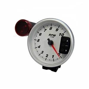 5” Tachometer 0-10.000RPM White Face Silver Rim