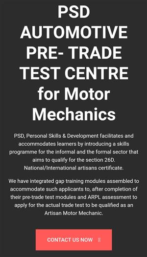 Automotive Pre-Trade Test Center Petrol Motor Technician 
