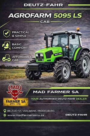 New Deutz-Fahr AGROFARM 5095LS cab tractors for sale at Mad Farmer SA