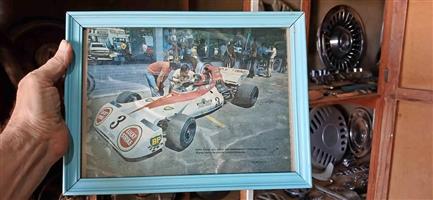Eddie Keizan, original reising framed picture