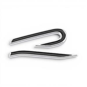Mk8 R Design Rear Badge - Black & Chrome (65x35mm)