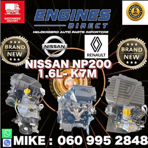 Brand new 0 mileage Import Nissan NP200 1.6 K7M engine for sale.  