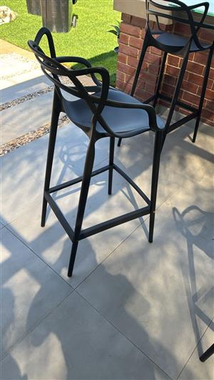 Werdafurn Modern Web Bar Stool - Black Set of 2