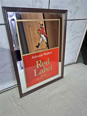 Vintage Johnnie Walker Red Label bar mirror