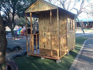Wendy houses, log cabin and knotty pine, tool sheds, guard huts and custom-made 