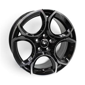 16″ M8559 5×100 Black Machine Face Alloy Wheels