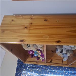 Pinewood shelf, 2 metres tall . 90cm wide.good condition. 5 shelves for books,  