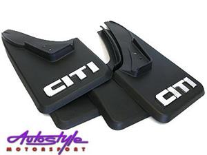Golf 1 Mudflaps with Chrome CITI logo