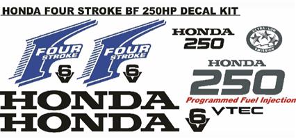 Honda BF 250 Outboard motor stickers decals kits 