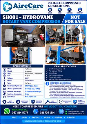 Used Air Compressors for Hire and for Sale