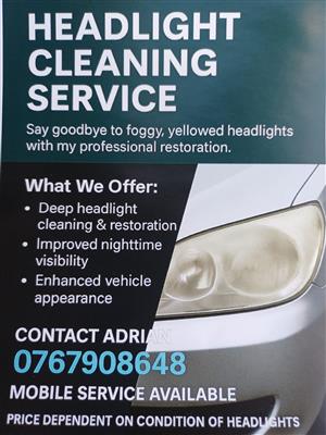 Headlight cleaning service