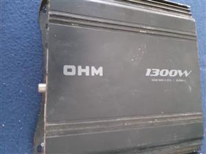 OHM 1300 Watt Car Amplifier twin channel with bridging options