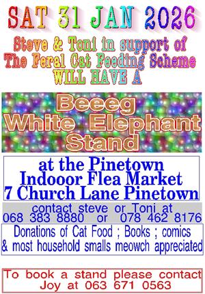 White Elephant items for sale Sat 31st Jan 2026