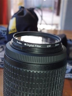 Nikon 55 - 200mm VR DX 1:4 - 5.6 lens with hood and UV filter for sale