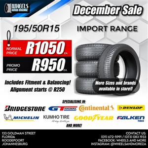 195/50R15 Import Tyre Range