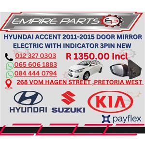 HYUNDAI ACCENT 2011-2015 DOOR MIRROR ELECTRIC WITH INDICATOR 3PIN NEW FOR SALE*