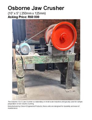 Osborne Jaw Crusher (10” x 5” | 250mm x 125mm)
