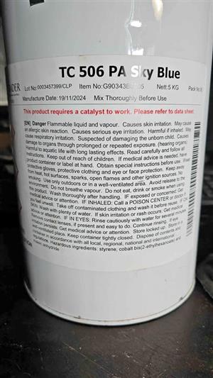 Pool paint 3 x 5lt tins TC 506 PA Sky blue