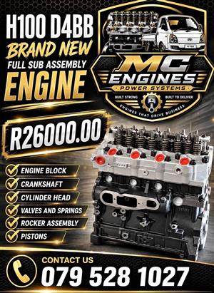 HYUNDAI H100 D4BB 2.6LT DIESEL FULL LONG BLOCK ENGINE FOR SALE