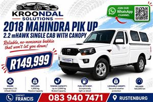 2018 Mahindra Pik up 2.2 mHawk Single cab with canopy