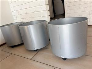 4 x Silver Bins –  Office waste bins