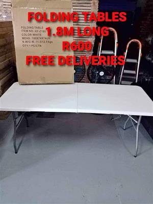 FOLDING TABLES 1.8M LONG WITH FREE DELIVERIES 