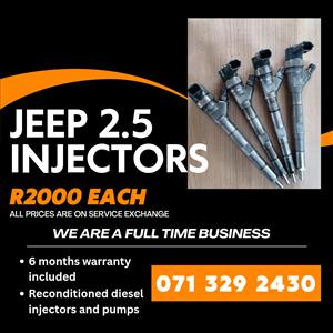 JEEP 2.5 INJECTORS FOR SALE WITH WARRANTY 