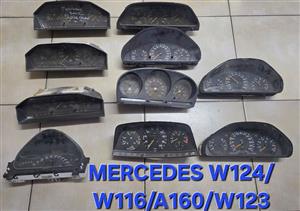 Mercedes W123/W124/W116/A160 CLUSTER FOR SALE @ BARGAIN PRICES NOT TO MISS