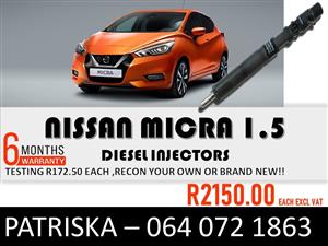 INJECTORS FOR NISSAN MICRA 1.5 FOR SALE